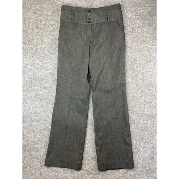 Cartannier Dress Pants Women's 8 Gray Pleated Bootcut Hi Rise Exposed Buttons - Picture 1 of 8